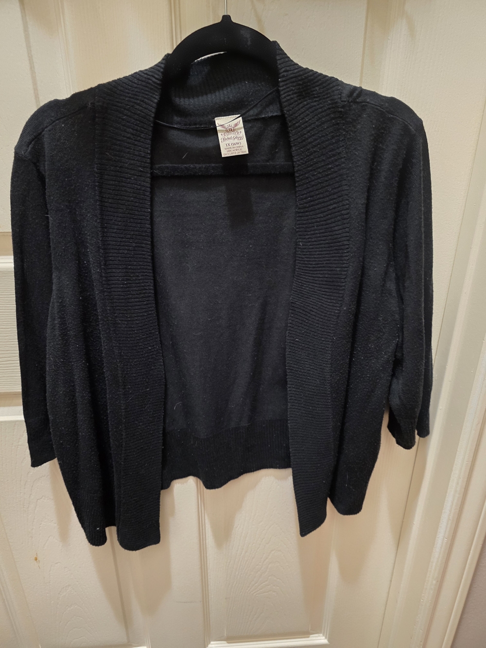 Black Open-Front Women’s Sweater Cardigan